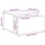 vidaXL Table de chevet murale avec lumières LED chêne fumé