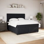 vidaXL Sommier à lattes de lit avec matelas Noir 180x200 cm Velours