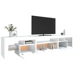 vidaXL Meuble TV avec lumières LED Blanc 215x36 5x40 cm