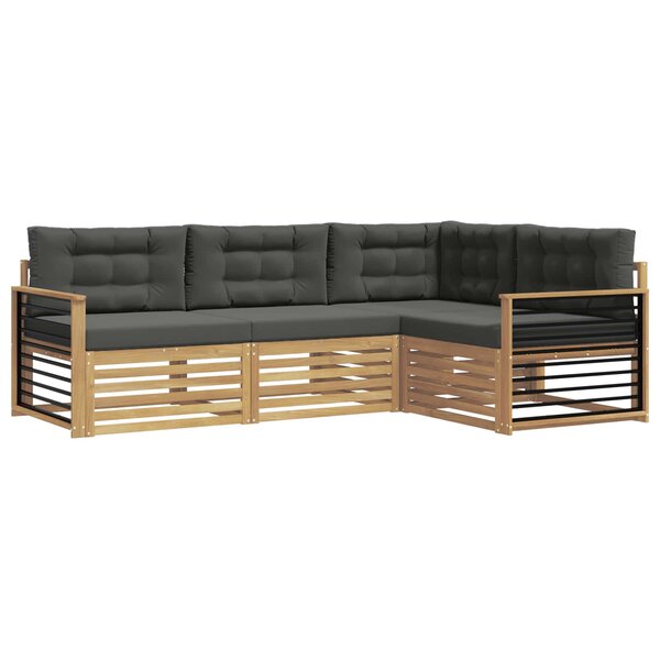 vidaXL Ensemble de canapés d'extérieur 5 pc Blanc et anthracite