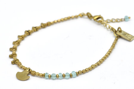 Bracelet perle métal Apatite et kulhari