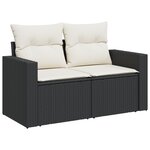 Ensemble de Canapé de Jardin de 9 Pièces avec Coussins en Rattan Poly Noir