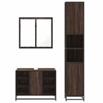 vidaXL Ensemble de meubles de salle de bain 3 Pièces Chêne marron