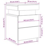 Table de chevet vidaXL avec lumières LED Chêne Noir 35x39x55 cm