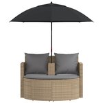 vidaXL Canapé de jardin 8 Pièces Beige et Gris clair polyrotin