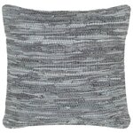 vidaXL Coussin chindi Gris 60x60 cm Cuir et coton