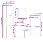 vidaXL Ensemble de meubles de salle de bain 4 Pièces gris béton