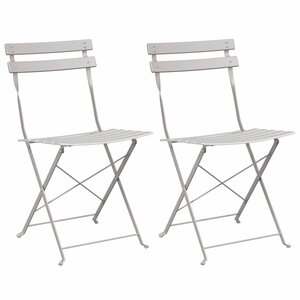 vidaXL Chaise de jardin pliante 2 Pièces Beige 42 x 46 x 82cm Acier