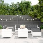 vidaXL Salon de jardin 7 Pièces blanc bois de pin massif