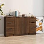vidaXL Buffets 3 Pièces Chêne marron Bois d'ingénierie