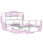 vidaXL Lit bibliothèque sans matelas blanc 140x190 cm bois pin massif
