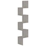 vidaXL Étagère d'angle murale gris béton 19x19x123cm bois d'ingénierie