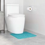 vidaXL Tapis de bain antidérapant avec découpe pour toilette Turquoise