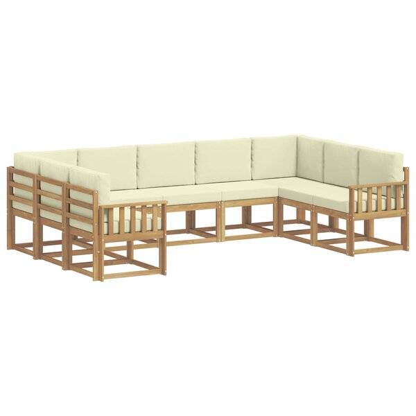 vidaXL Ensemble de canapés d'extérieur 9 pc Blanc et crème