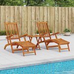 vidaXL Chaise longue inclinable et pliable 2 Pièces Naturel