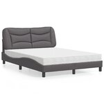 vidaXL Lit avec matelas gris 120x200 cm similicuir
