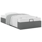 vidaXL Cadre de lit ottoman sans matelas gris foncé 100x200 cm tissu