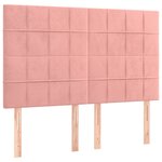 vidaXL Sommier à lattes de lit matelas et LED Rose 140x190 cm Velours