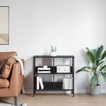 vidaXL Étagère Chêne noir 82 x 32 x 79 cm Bois d'ingénierie