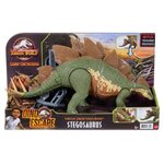 Jurassic World - Stegosaure Méga Ravageur, apparence réaliste, avec fonction d'évasion et d'attaque - Figurine Dinosaure - Des 4 ans