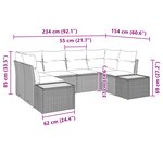 vidaXL Canapé de jardin 6 pièces avec coussins gris rotin poly acacia