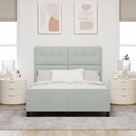 Lit vidaXL Gris clair 140x190 cm en Velours