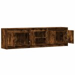 vidaXL Meuble TV avec LED chêne fumé 180x34x50 cm bois d'ingénierie