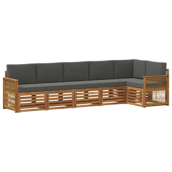 vidaXL Ensemble de canapé d'angle 5 Pièces Naturel et Anthracite