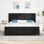 Lit Box Spring vidaXL avec Matelas et LED Noir 200x200 cm Tissu