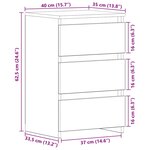 vidaXL Cabinet de chevet 2 Pièces Chêne noir 40 x 35 x 62 5 cm