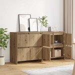 vidaXL Buffets 2 Pièces chêne artisanal 70 x 41 x 75 cm Bois d'ingénierie