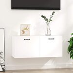 vidaXL Armoire murale blanc brillant 80x36 5x35 cm bois d'ingénierie