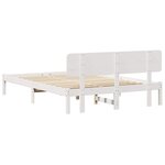 vidaXL Cadre de lit Blanc 160 x 200 cm Bois massif en pin