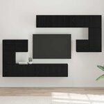 vidaXL Ensemble meuble TV Montage mural 8 Pièces Chêne noir