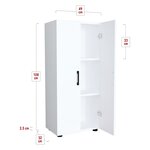 Armoire style intemporel bureau étagère meuble de rangement à 2 portes 108 x 49 x 32 cm blanc 03_0008942