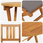 vidaXL Ensemble bistrot 3 Pièces Marron Bois d'acacia massif