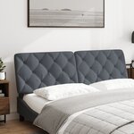 vidaXL Coussin de tête de lit gris foncé 160 cm velours