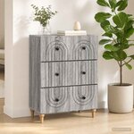 vidaXL Armoire à tiroirs Sonoma gris 66 x 34 5 x 90 cm