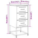vidaXL Table de chevet blanc 36x39x78 cm acier