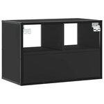 vidaXL Meuble TV noir 60x31x39 5 cm bois d'ingénierie et métal