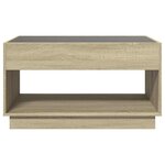 vidaXL Table basse avec LED infini chêne sonoma 90x50x50 cm