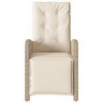 vidaXL Chaise inclinable de jardin et repose-pied beige résine tressée