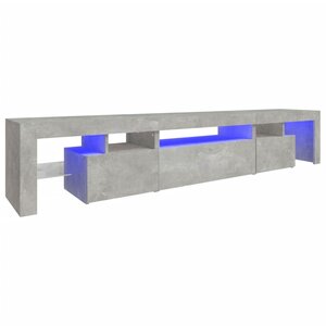 vidaXL Meuble TV avec lumières LED Gris béton 215x36 5x40 cm