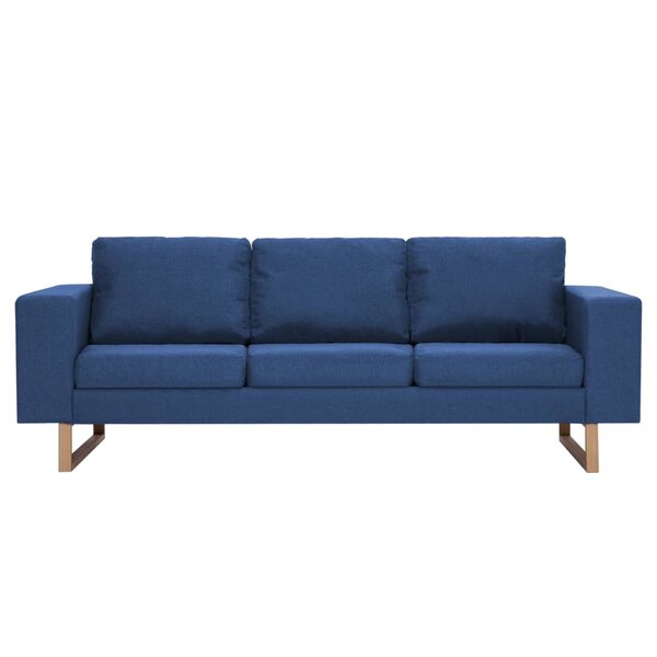 vidaXL Canapé à 3 places Tissu Bleu