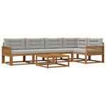 vidaXL Ensemble de canapés d'extérieur 6 Pièces Naturel et Gris clair