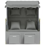 vidaXL Strandkorb avec coussins Résine tressée et bois solide Gris