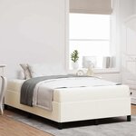 vidaXL Cadre de lit Autre Crème 120 x 190 cm Tissu en velours côtelé