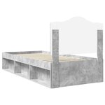 vidaXL Cadre de lit avec tête de lit Gris Béton 75 x 190 cm Pin massif