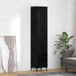 vidaXL Haut Armoire Chêne noir 34 5 x 34 x 180 cm Bois d'ingénierie
