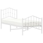 vidaXL Cadre de lit métal sans matelas avec pied de lit blanc 90x200cm